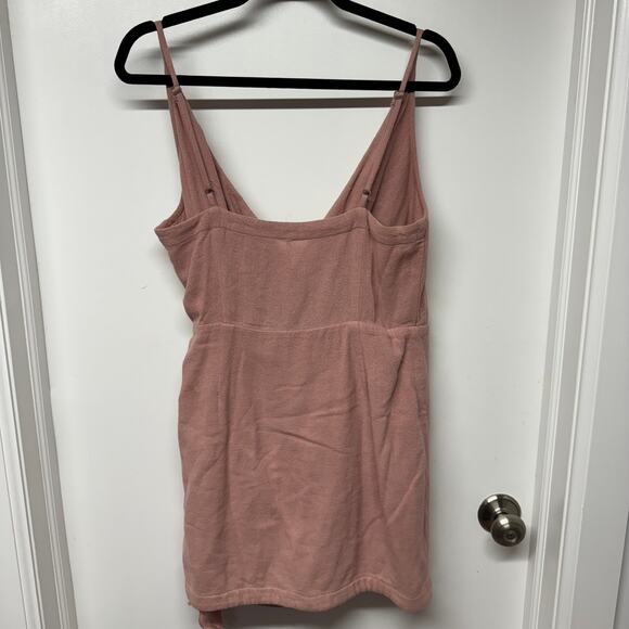 Free People Call It Simple Love Wrap Mini Dress Blush Pink Size Medium Cotton - Picture 2 of 9
